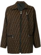 Fendi Vintage Zucca Pattern Long Sleeve Jacket - Black