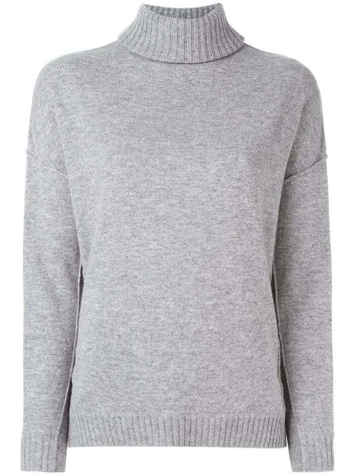 Allude Roll Neck Jumper, Women's, Size: Medium, Grey, Cashmere/virgin Wool