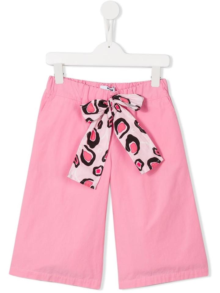 Msgm Kids Front Bow Trousers, Toddler Girl's, Size: 4 Yrs, Pink/purple