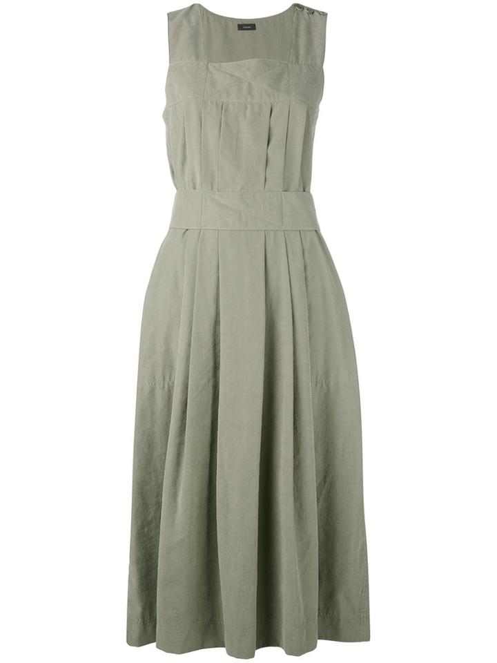 Joseph - Pleated Front Dress - Women - Polyamide/polyester - 40, Green, Polyamide/polyester
