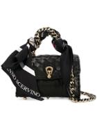 Ermanno Scervino Scarf Embellished Mini Bag - Black