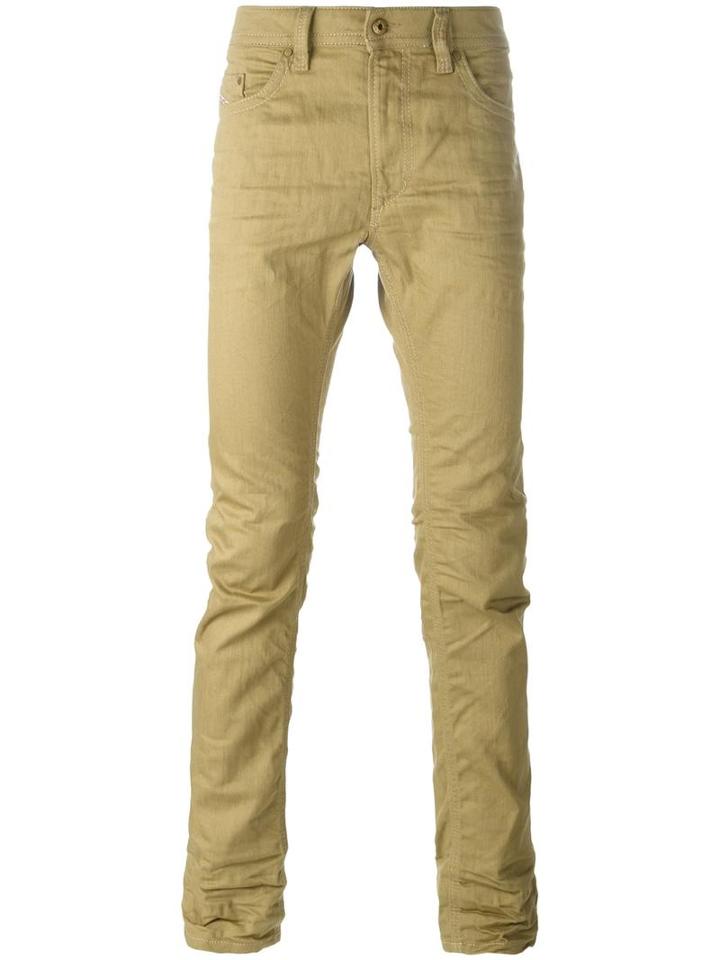 Diesel Slim-fit Jeans, Men's, Size: 32, Brown, Cotton/spandex/elastane/leather