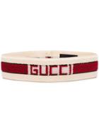 Gucci Ivory Striped Logo Headband - Neutrals