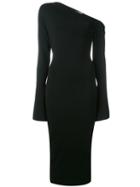 Solace - Asymmetric Neck Dress - Women - Nylon/spandex/elastane/rayon - 6, Black, Nylon/spandex/elastane/rayon