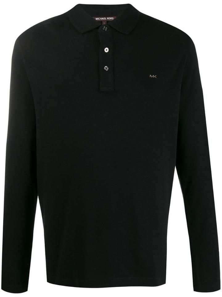 Michael Kors Long Sleeved Polo Shirt - Black