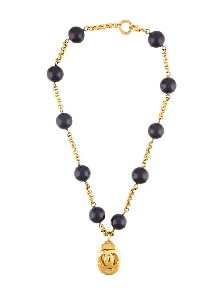 Chanel Vintage Pearl Chain Necklace, Women's, Metallic