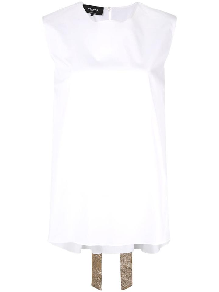 Rochas Cloqué-trimmed Top - White