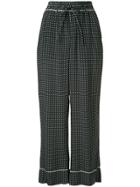 Estnation Polka Dot Wide-leg Trousers - Black