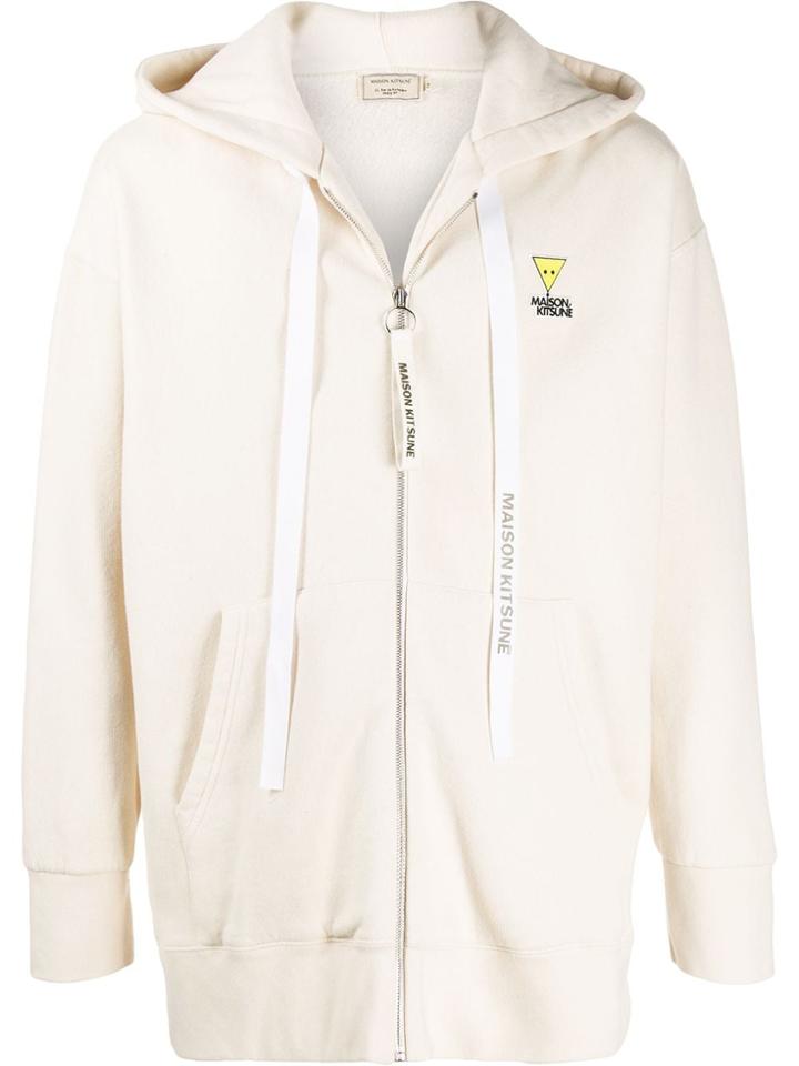 Maison Kitsuné Signature Zippered Hoodie - White