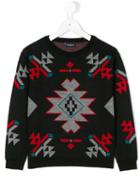 Marcelo Burlon County Of Milan Kids - Geometric Print Jumper - Kids - Acrylic/cashmere/merino - 2 Yrs, Black