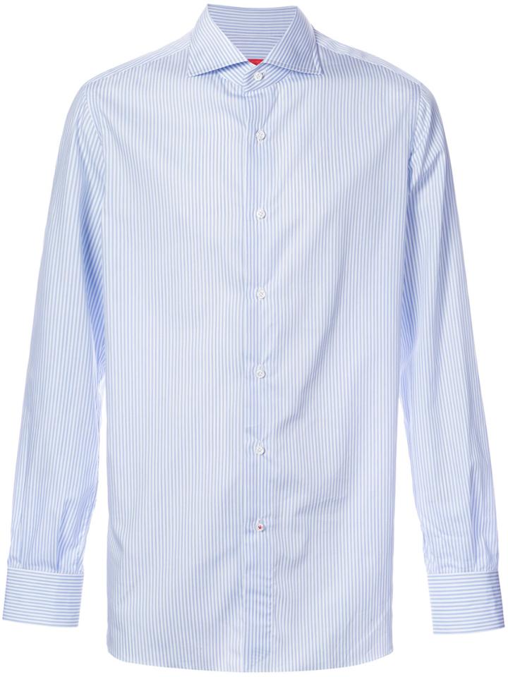 Isaia Striped Long Sleeve Shirt - Black