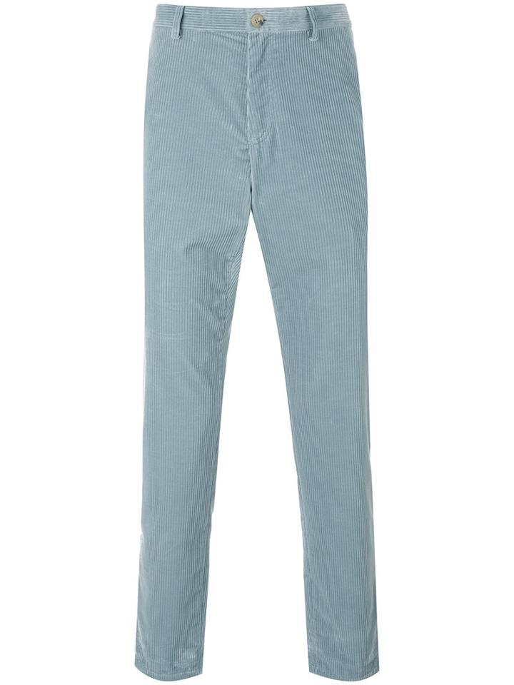 A.p.c. - Corduroy Slim Fit Trousers - Men - Cotton - 33, Blue, Cotton