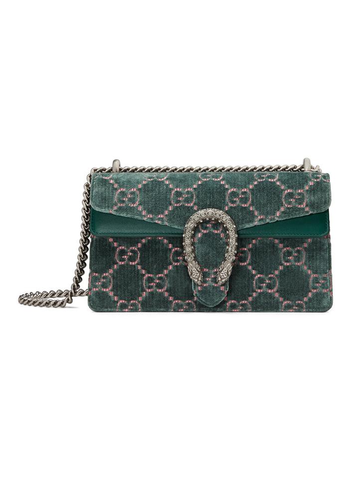 Gucci Dionysus Gg Velvet Small Shoulder Bag - Blue