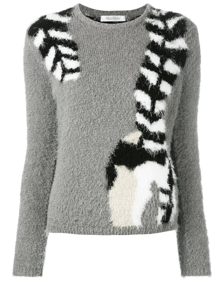 Max Mara Raccoon Tail Jumper, Women's, Size: Small, Grey, Cotton/polyester