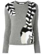 Max Mara Raccoon Tail Jumper, Women's, Size: Small, Grey, Cotton/polyester