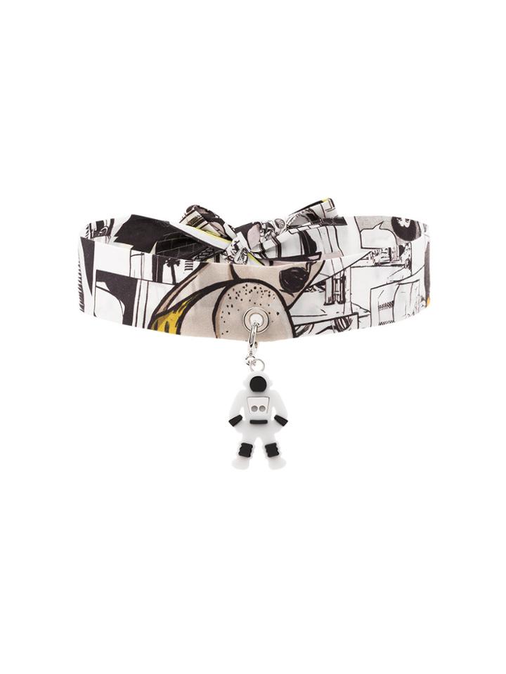 Prada Comic Print Choker With Charm - Multicolour