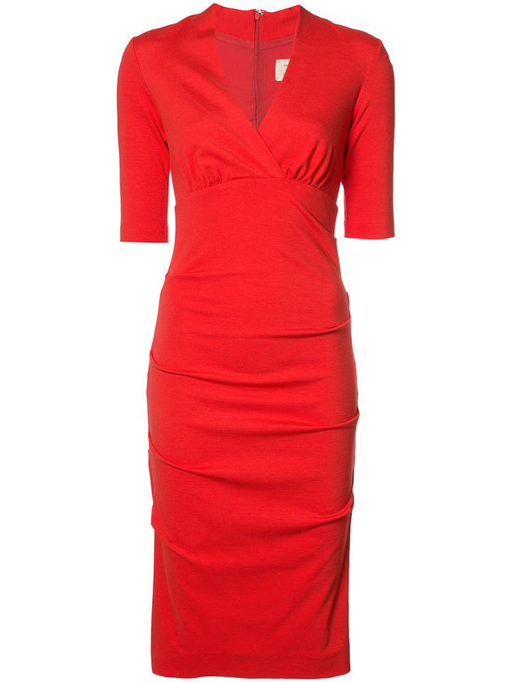 Nicole Miller Empire Line Midi Dress, Women's, Size: Small, Red, Polyester/spandex/elastane/rayon