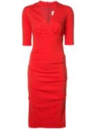 Nicole Miller Empire Line Midi Dress, Women's, Size: Small, Red, Polyester/spandex/elastane/rayon