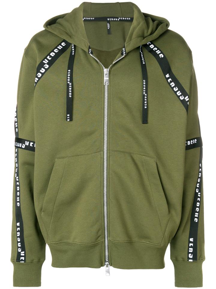 Versus Logo Zipped Hoodie - Green