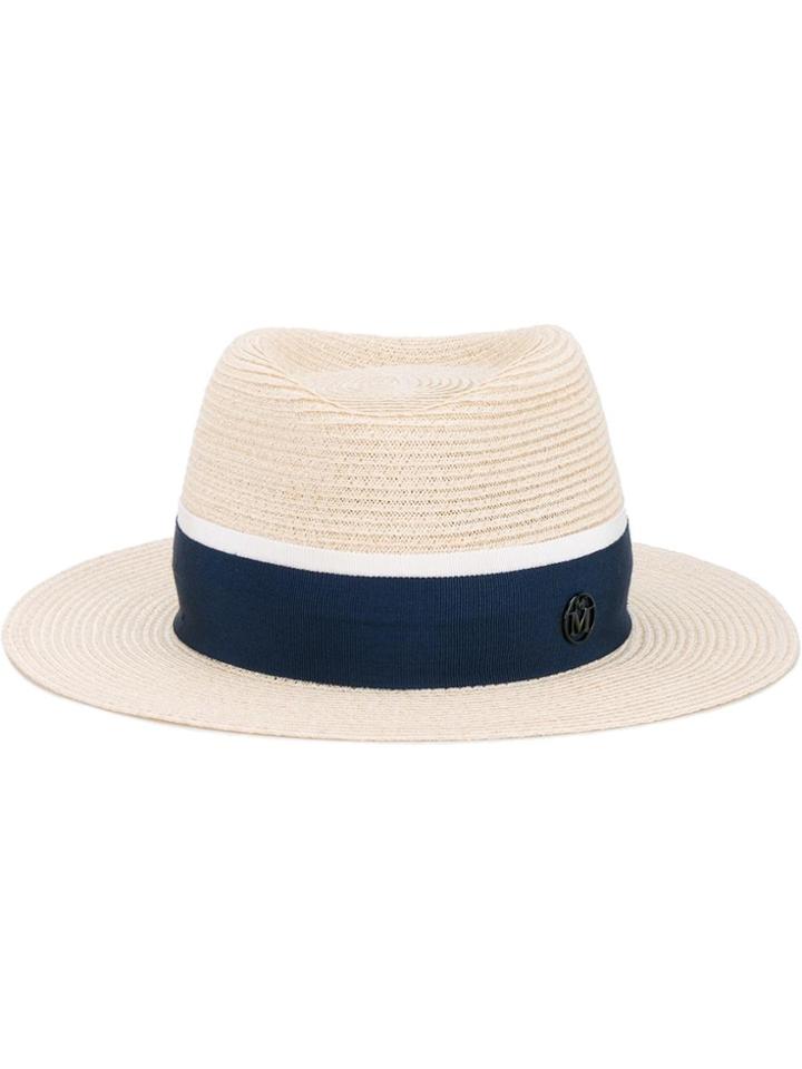 Maison Michel 'andre' Hat With Grosgrain Band - Nude & Neutrals