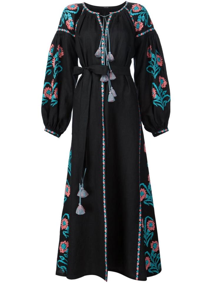 Vita Kin Tassel Detail Embroidered Maxi Dress
