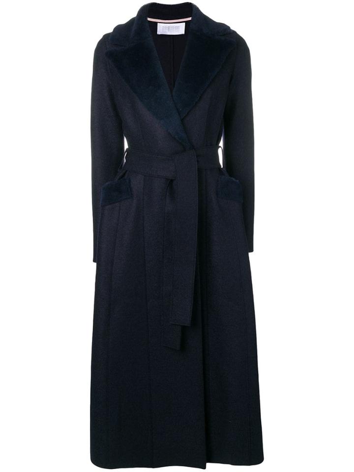 Harris Wharf London Soft Trim Robe Coat - Blue