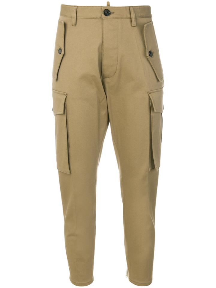 Dsquared2 Cropped Cargo Trousers - Brown