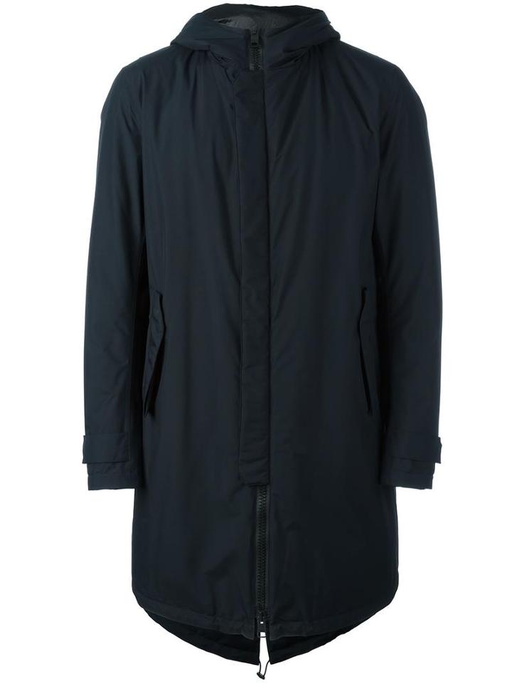 Herno Padded Hooded Coat, Men's, Size: 50, Blue, Feather Down/polyamide/polyester/fluorofibra