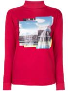 Cityshop High Neck Printed T-shirt - Red