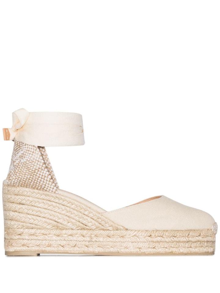 Castañer Carina 90mm Espadrille Wedges - White