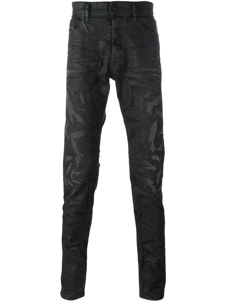 Diesel 'd-tepphar' Coated Jeans, Men's, Size: 33, Black, Cotton/spandex/elastane