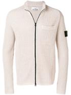 Stone Island Ribbed Knit Cardigan - Neutrals