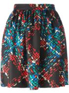 Manoush Plaid Print Skirt, Women's, Size: 42, Black, Silk