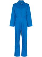 A Plan Zipped Cropped Cotton Jumpsuit - Blue
