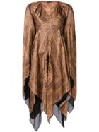 Plein Sud V-neck Draped Dress - Brown