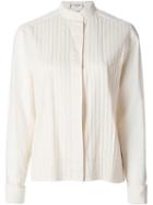 Céline Vintage Mandarin Pleated Shirt, Women's, Size: 40, Nude/neutrals