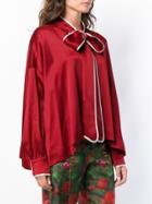 F.r.s For Restless Sleepers Pussy Bow Blouse - Red