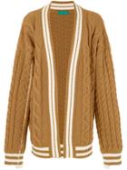 Paura Oversized Cable-knit Cardigan - Brown