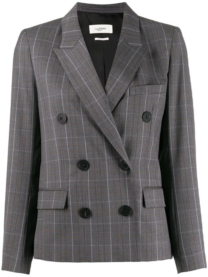 Isabel Marant Étoile Double-breasted Plaid Blazer - Grey