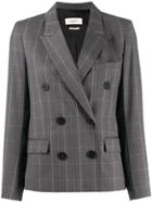 Isabel Marant Étoile Double-breasted Plaid Blazer - Grey