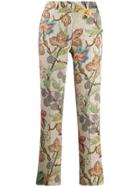 Etro Floral Jacquard Trousers - Brown