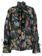 Etro Floral Print Tie Cuff Shirt - Black