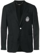 Billionaire Emblem Patch Blazer - Black