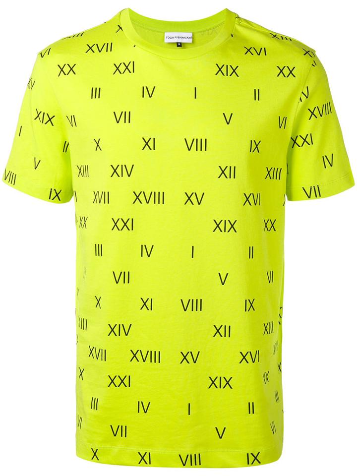 Gosha Rubchinskiy Roman Numerals T-shirt, Men's, Size: Medium, Yellow/orange, Cotton