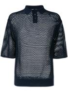 Jil Sander Mesh Polo Shirt - Blue