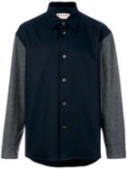 Marni - Contrast Sleeve Shirt Jacket - Men - Cotton/polyamide/spandex/elastane/virgin Wool - 46, Blue, Cotton/polyamide/spandex/elastane/virgin Wool