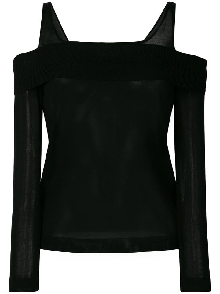 Alberta Ferretti Cold Shoulder Knitted Top - Black