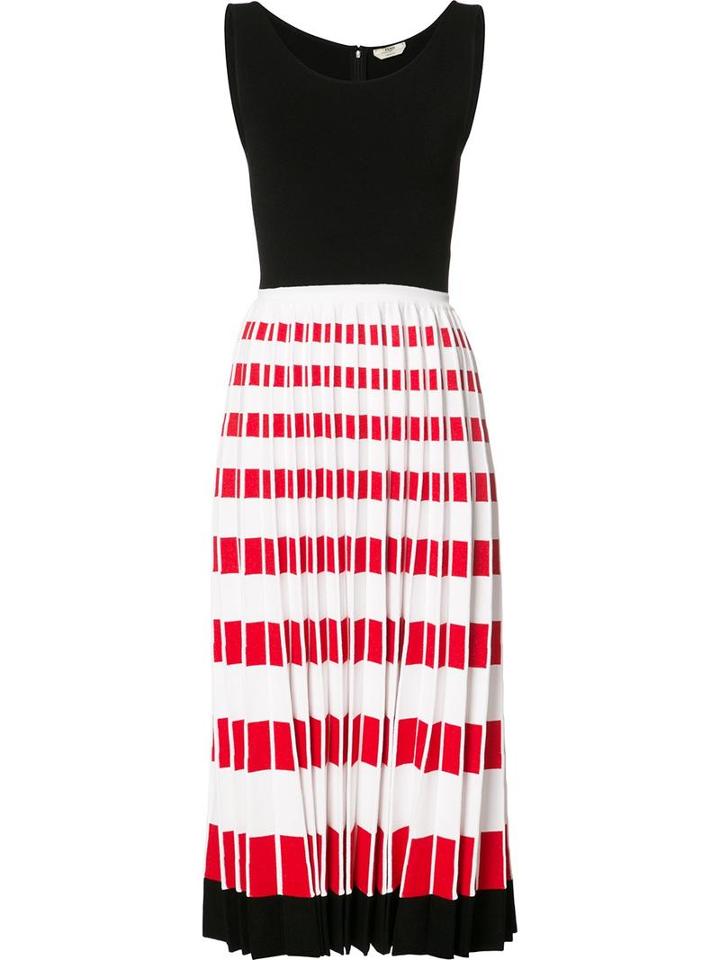 Fendi Pleated Stretch-knit Midi Dress, Women's, Size: 44, Viscose/polyester