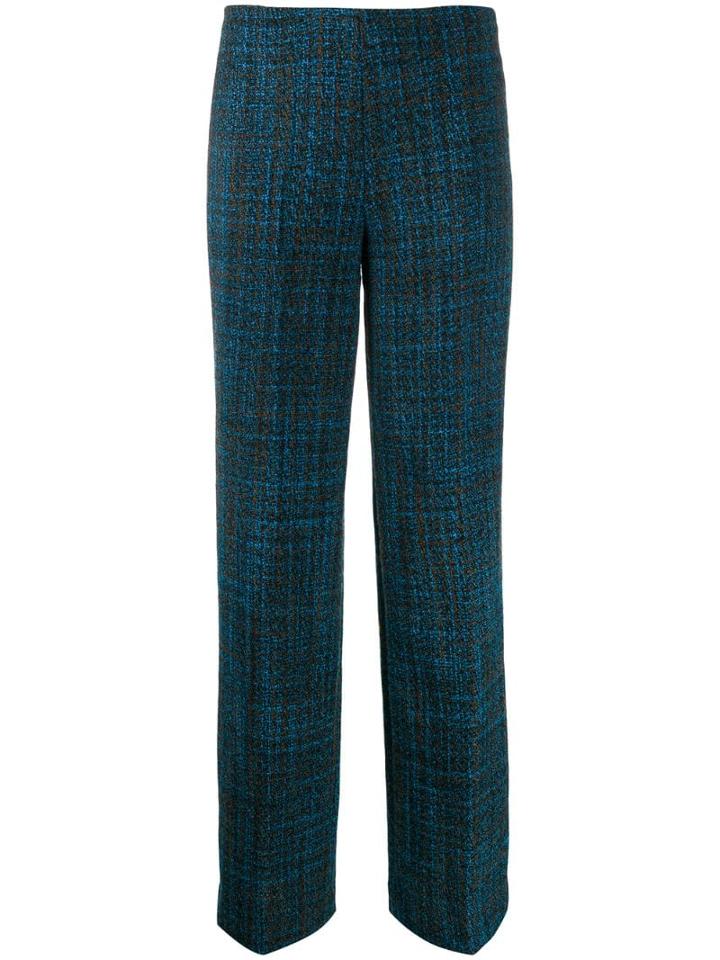 Erika Cavallini Tweed Straight-leg Trousers - Blue