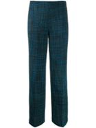 Erika Cavallini Tweed Straight-leg Trousers - Blue